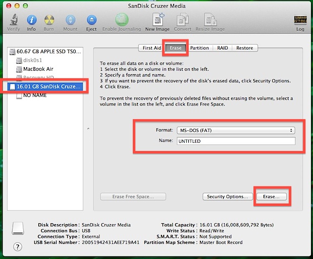 format usb drive for pc on a mac